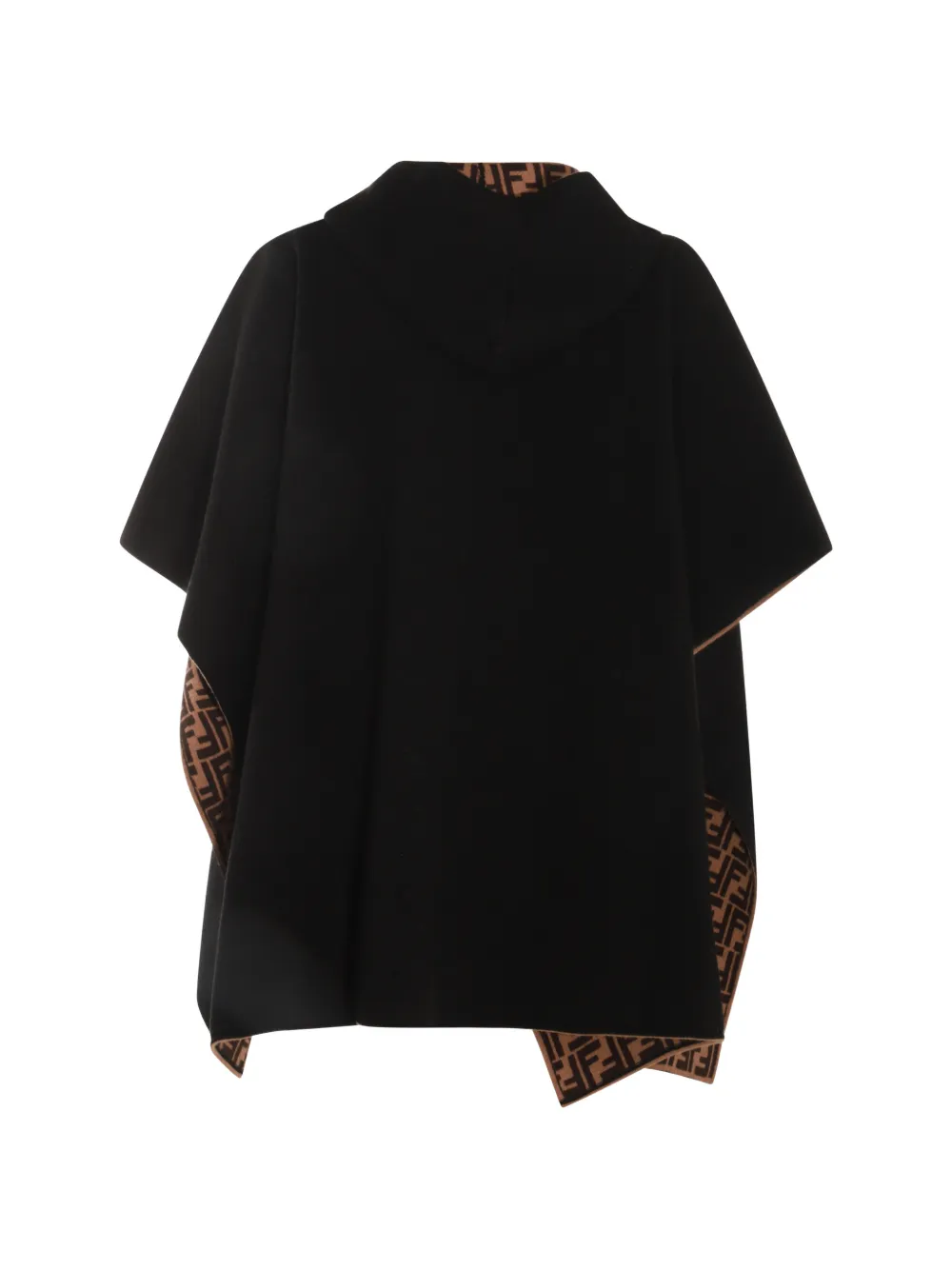 Fendi Kids Cape met capuchon en FF-logoprint Zwart