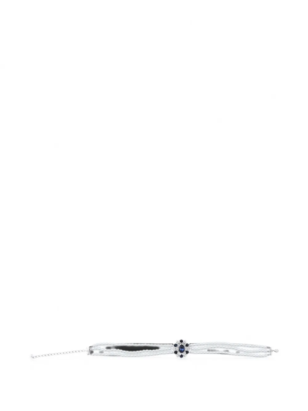 Self-Portrait crystal-embellished faux-pearl necklace - Argento