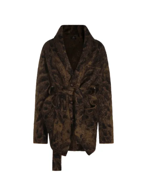 ETRO belted leopard-print cardigan
