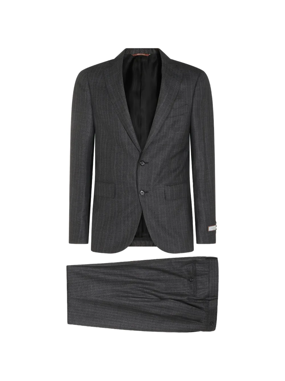 Canali Pinstriped Wool Suit In Grey