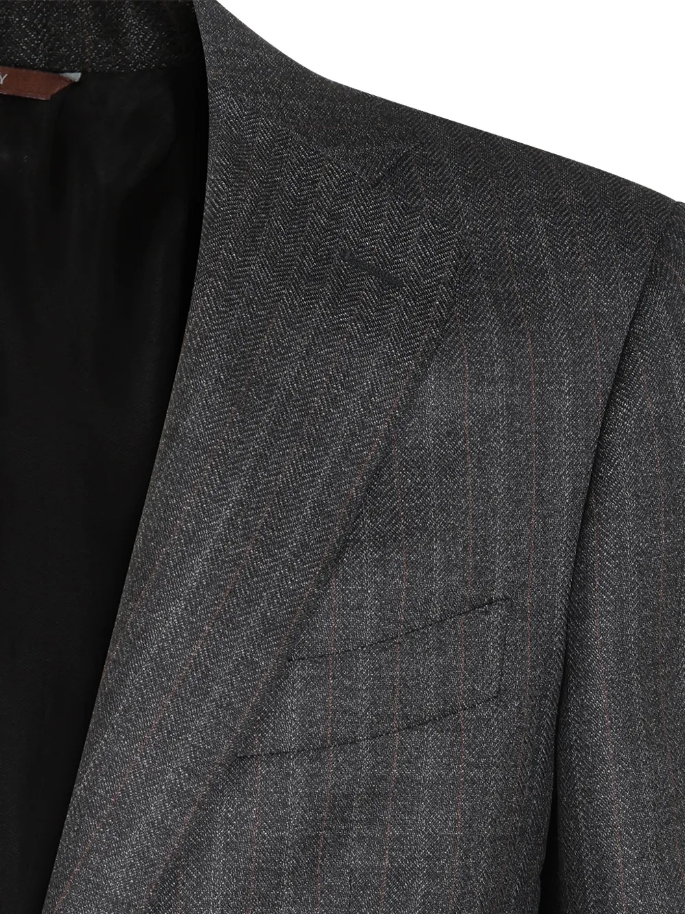Canali Pinstriped Wool Suit In Grey