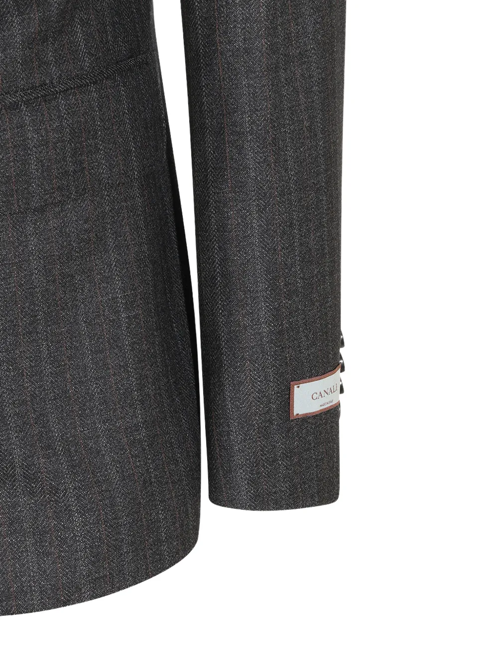 Canali Pinstriped Wool Suit In Grey