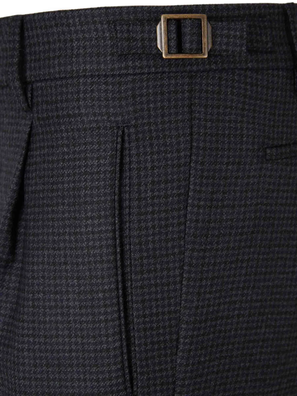 Berwich Retrolong plooibroek met pied-de-poule print Blauw