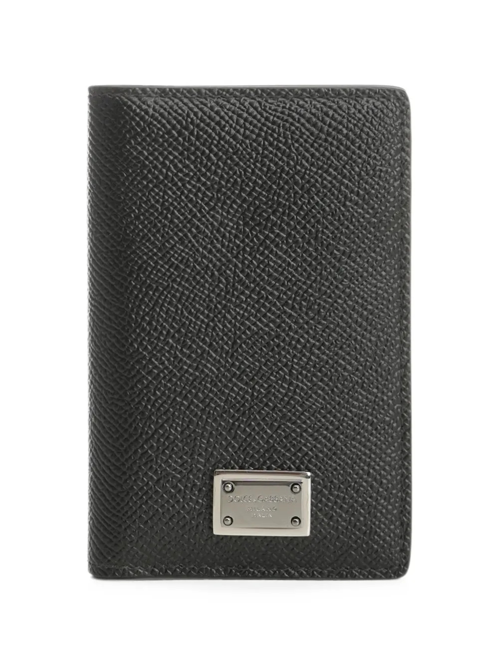 Dolce & Gabbana Dauphine-print calfskin bifold card holder - Nero