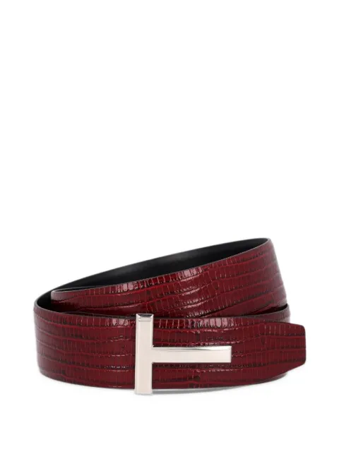 TOM FORD T-logo lizard-effect belt