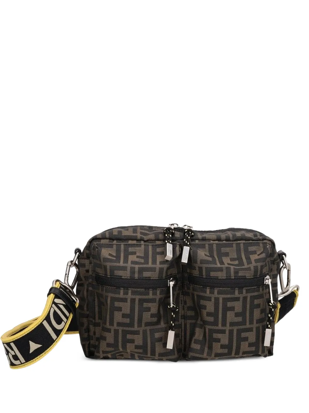 FENDI FF logo-print camera bag - Marrone