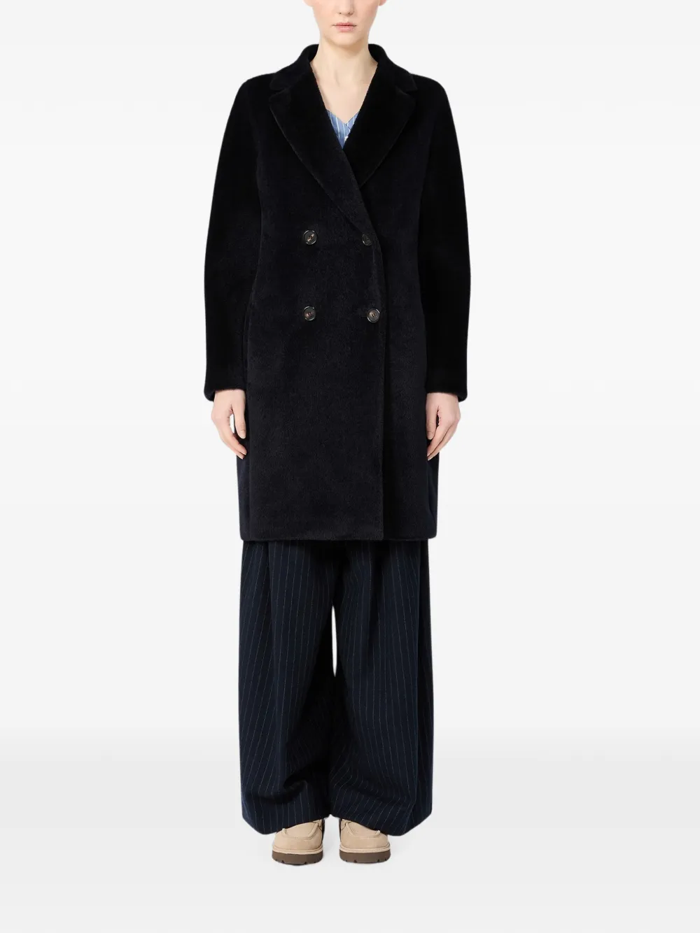 'S Max Mara Roseto jas met dubbele rij knopen Blauw