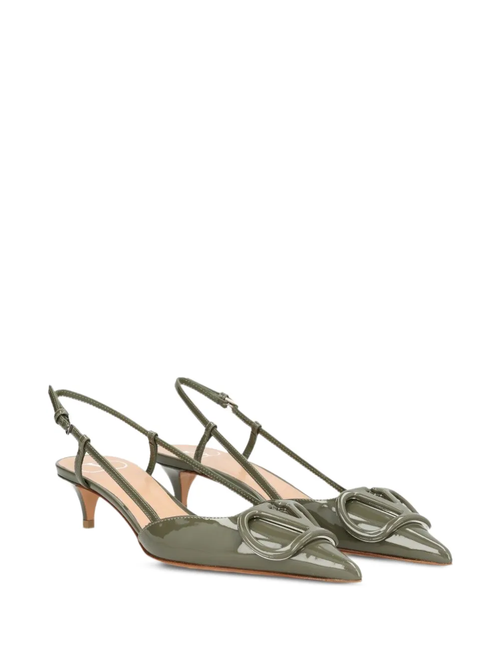 Valentino Garavani VLogo Signature calfskin slingback pumps Groen
