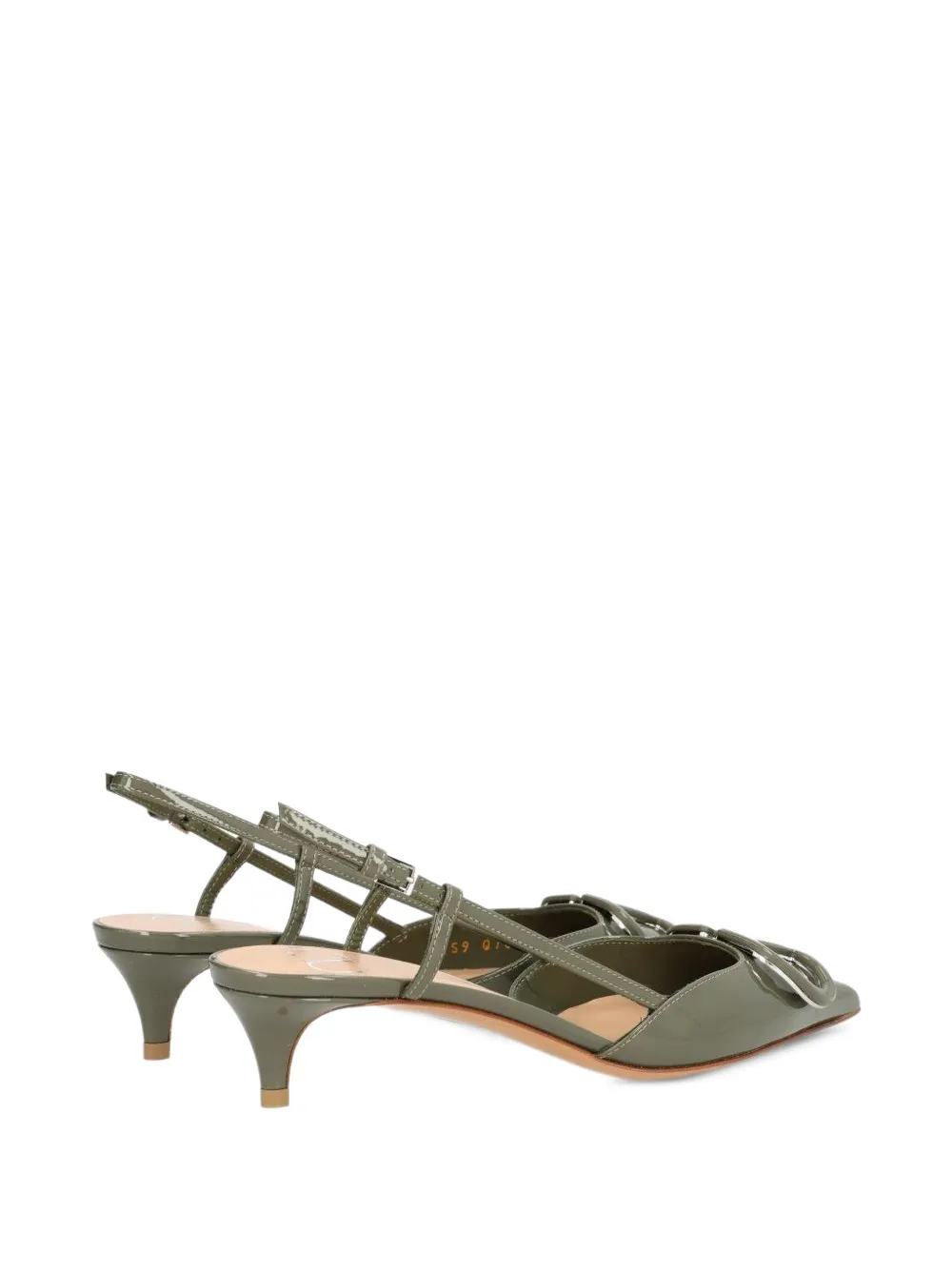 Valentino Garavani VLogo Signature calfskin slingback pumps Groen
