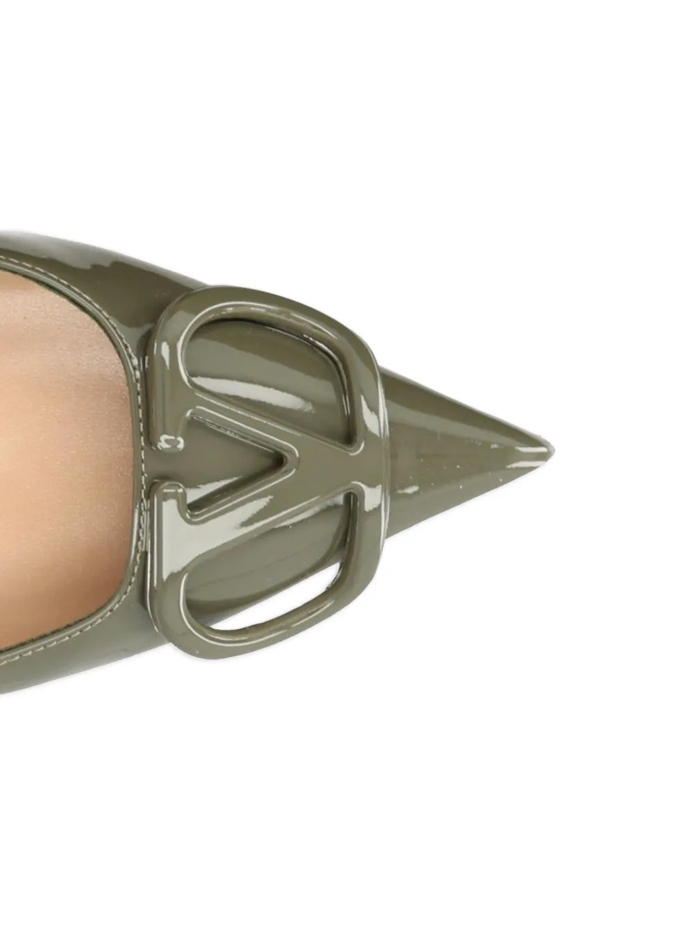 Valentino Garavani VLogo Signature calfskin slingback pumps Groen