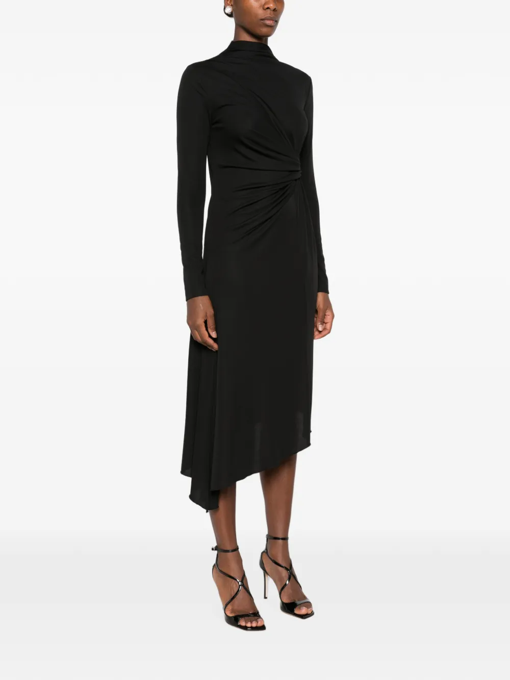 ERMANNO FIRENZE Asymmetrische midi-jurk Zwart