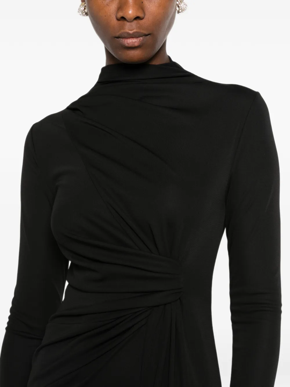 ERMANNO FIRENZE Asymmetrische midi-jurk Zwart