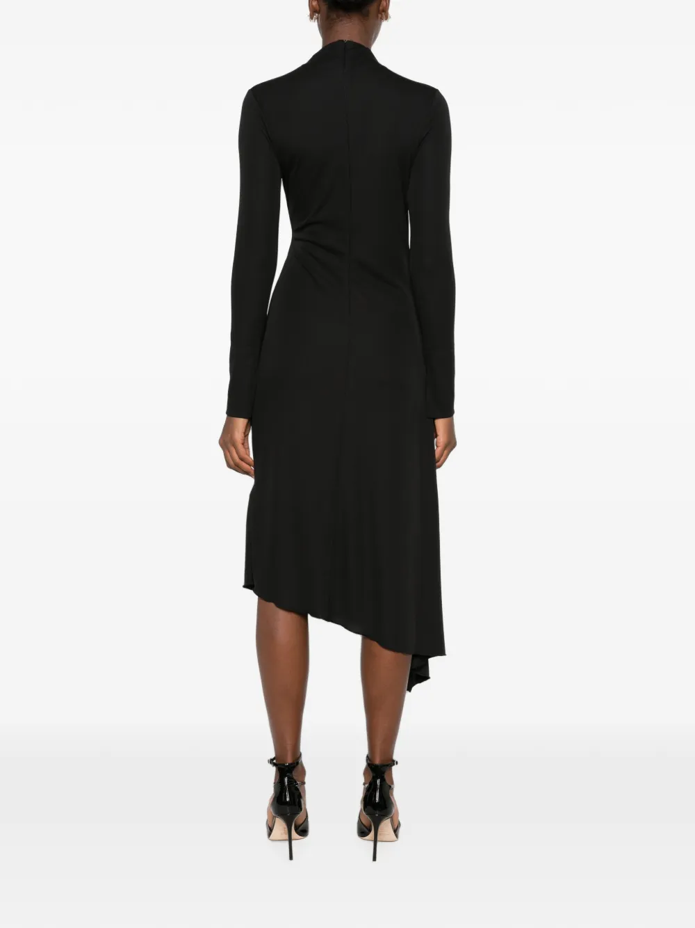 ERMANNO FIRENZE Asymmetrische midi-jurk Zwart