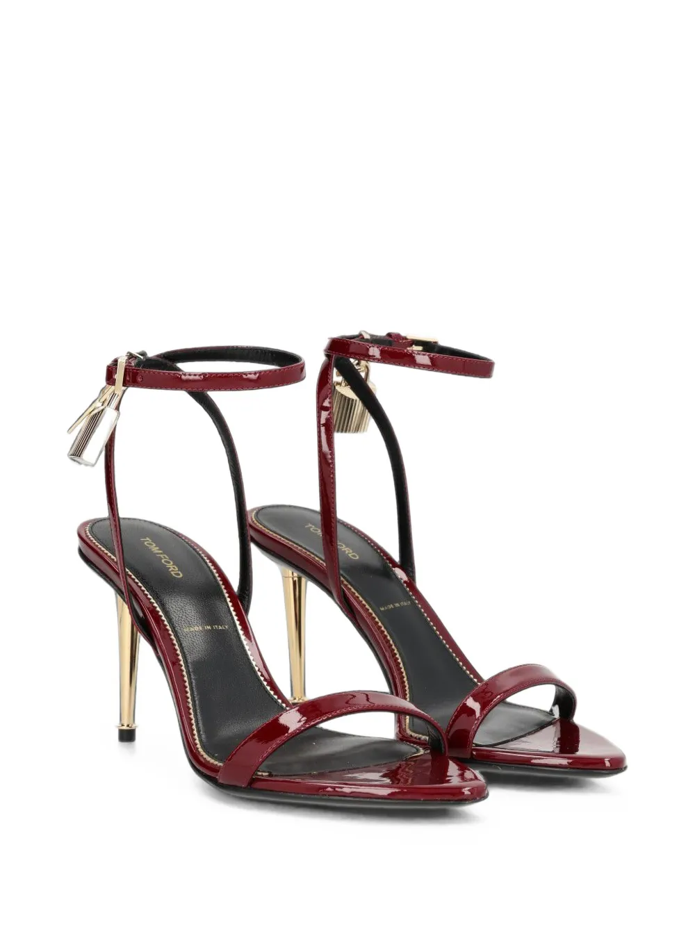 TOM FORD Padlock patent sandals Rood
