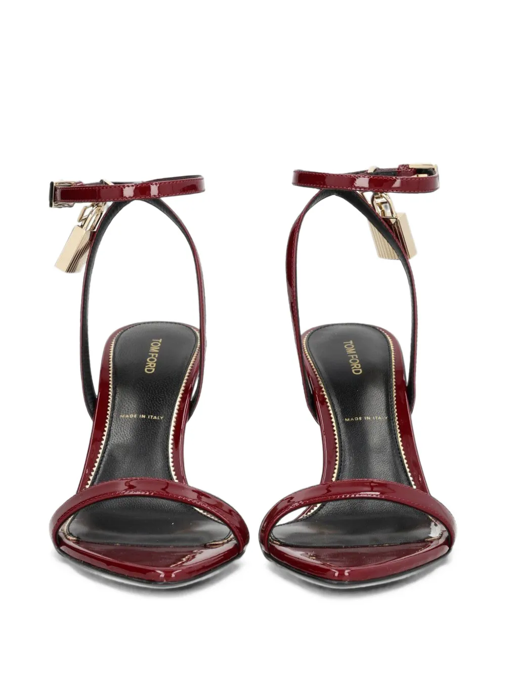 TOM FORD Padlock patent sandals Rood