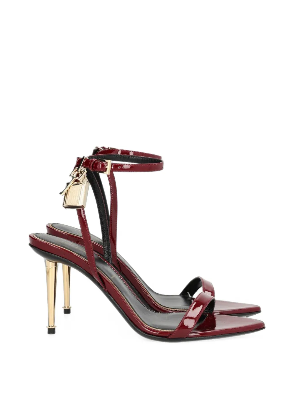TOM FORD Padlock patent sandals Rood