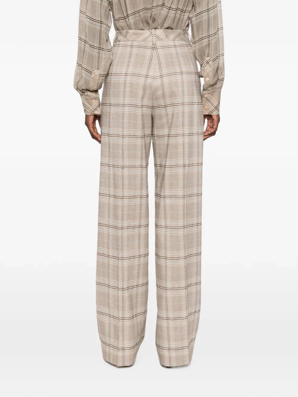 ERMANNO FIRENZE Geruite broek Beige