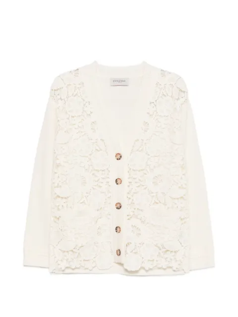ERMANNO FIRENZE lace-panelled cardigan