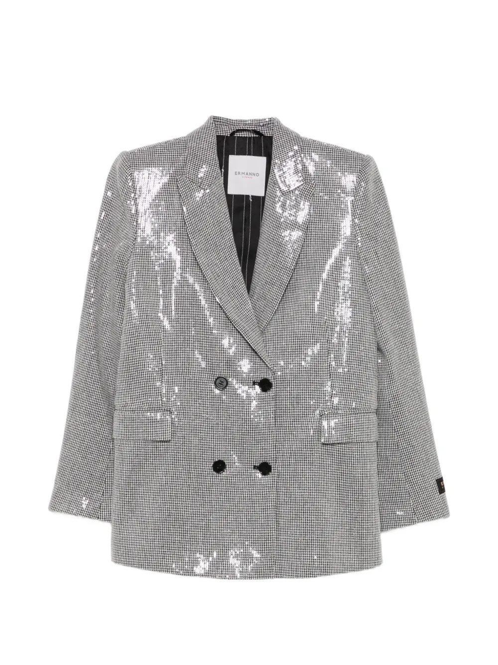 ERMANNO FIRENZE sequin-embellished houndstooth blazer