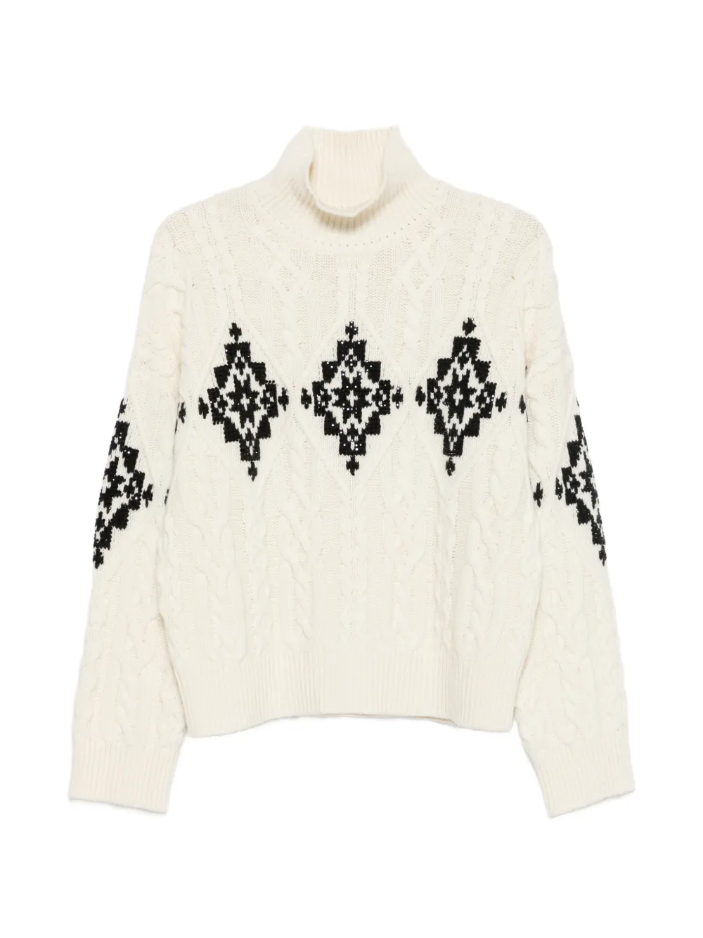 ERMANNO FIRENZE sequin-embellished cable-knit sweater