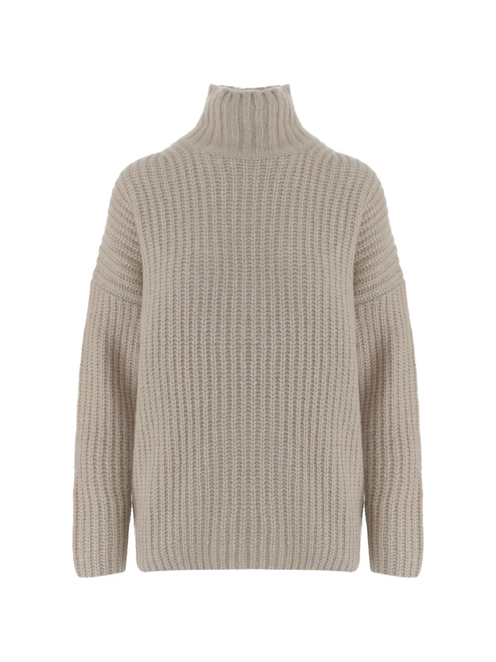 Allude ribbed-knit turtleneck sweater Beige