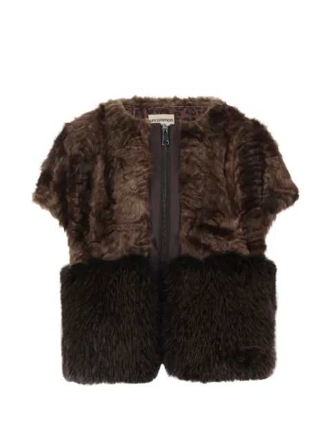 UNCOMMON faux-fur short-sleeve jacket
