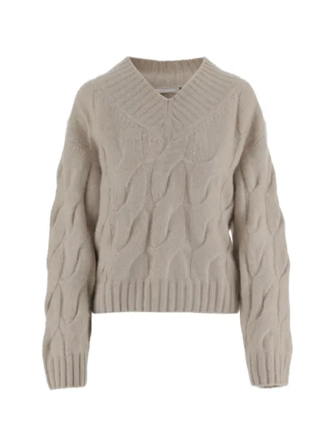 Allude Kabelgebreide trui met V-hals