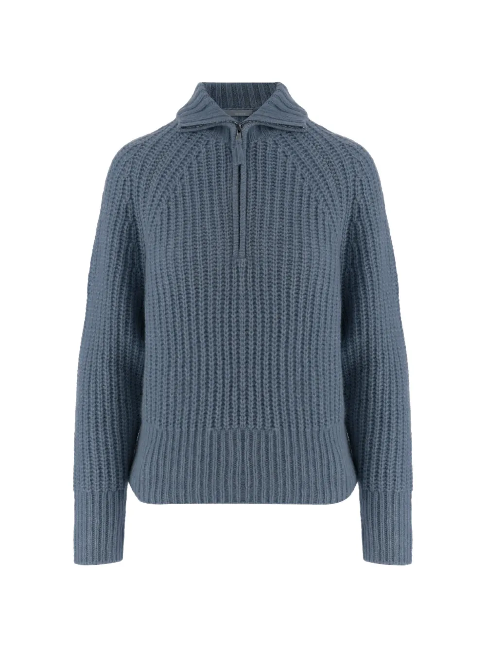 Allude ribbed-knit quarter-zip sweater - Blau