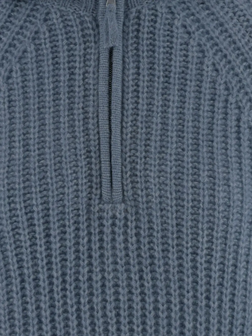 Allude Ribgebreide trui met kwart rits Blauw