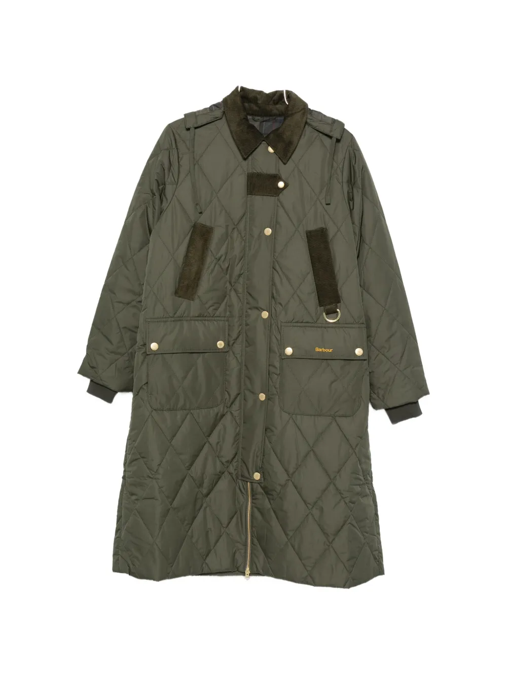 Barbour diamond-quilted hooded coat - Verde