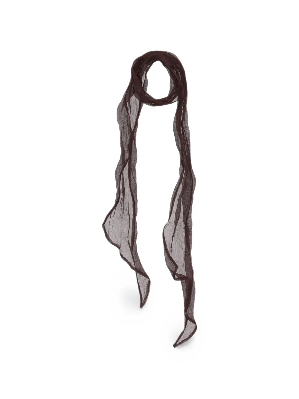 La-Rose Semi-transparenter Schal in Knitteroptik - Braun