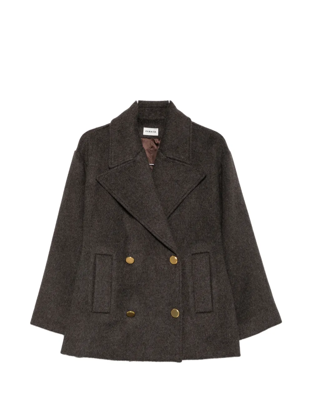 P.A.R.O.S.H. notch-lapel double-breasted coat - Braun