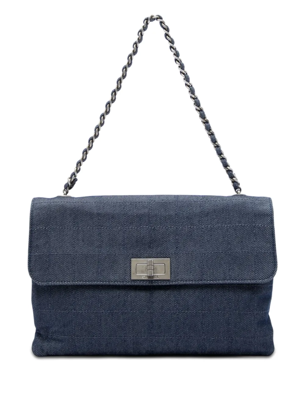 CHANEL Pre-Owned 2000-2002 Chocolate Bar Denim Reissue 2.55 Flap shoulder bag - Blau