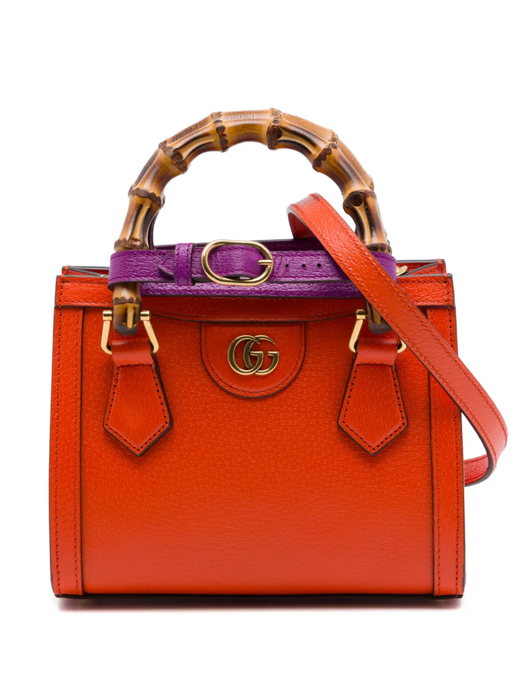 Gucci Pre-Owned 2021-2026 Small Calfskin Bamboo Diana satchel - Arancione