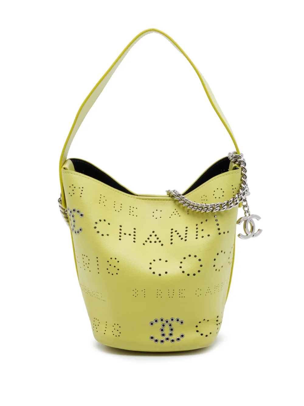 CHANEL Pre-Owned petit sac seau à œillets (2019) - Jaune CHANEL Pre-Owned petit sac seau à œillets (2019) - Jaune