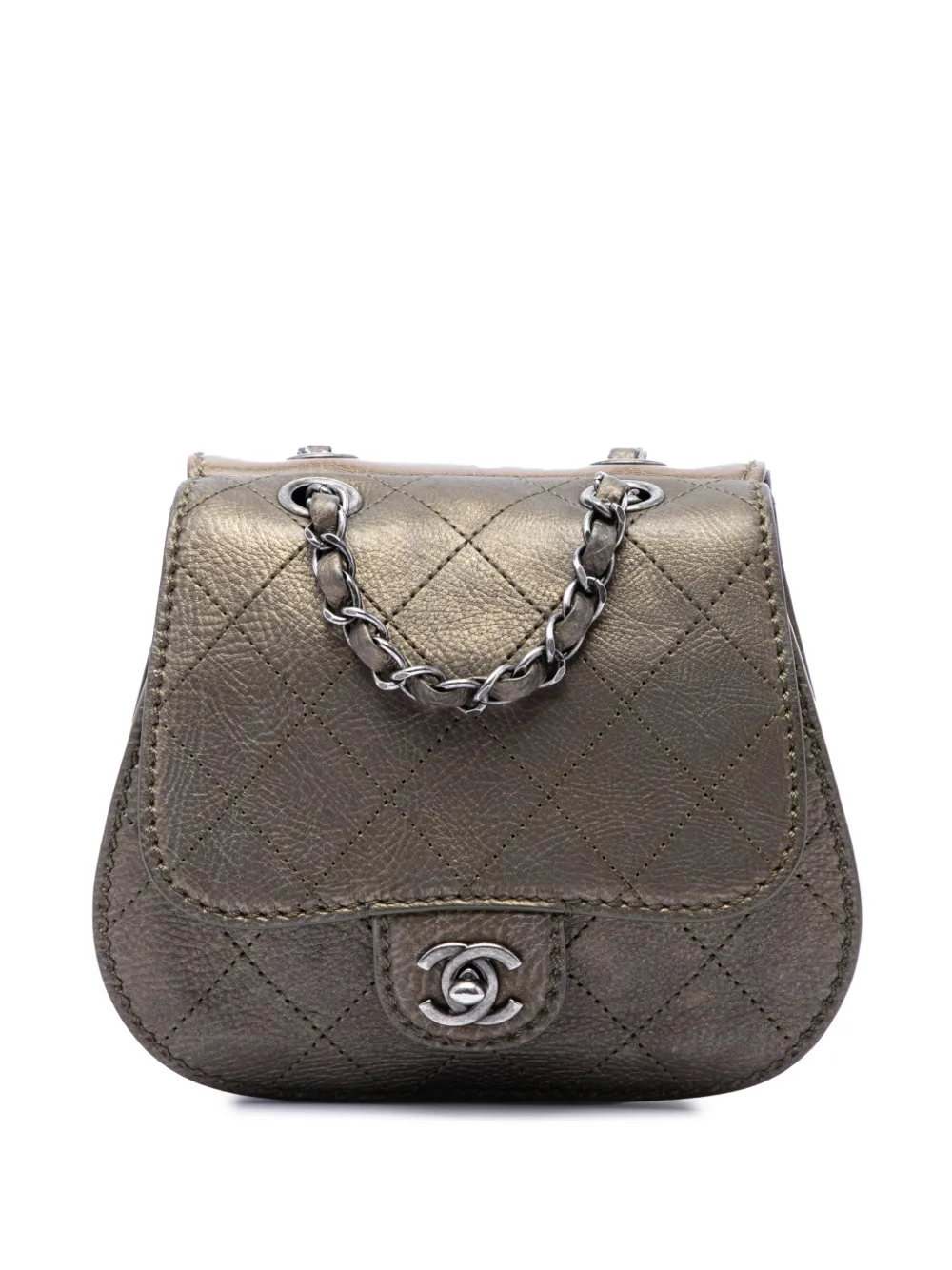 CHANEL Pre-Owned 2013-2014 Small Quilted Calfskin Coco Twin Flap crossbody bag - Braun
