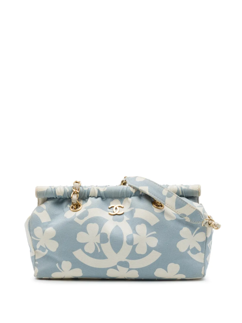 CHANEL Pre-Owned 2004-2005 CC Clover Printed Canvas shoulder bag - Blau