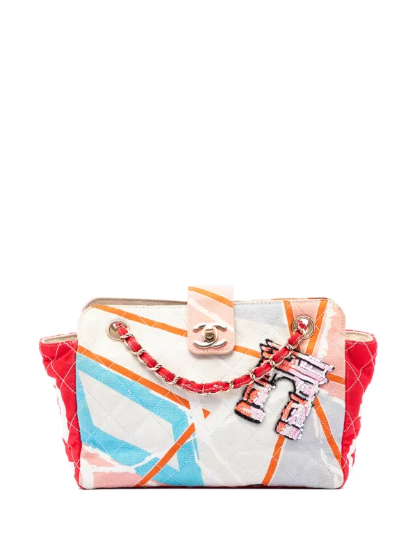 CHANEL Pre-Owned 2005-2006 CC Quilted Printed Canvas And Sequins