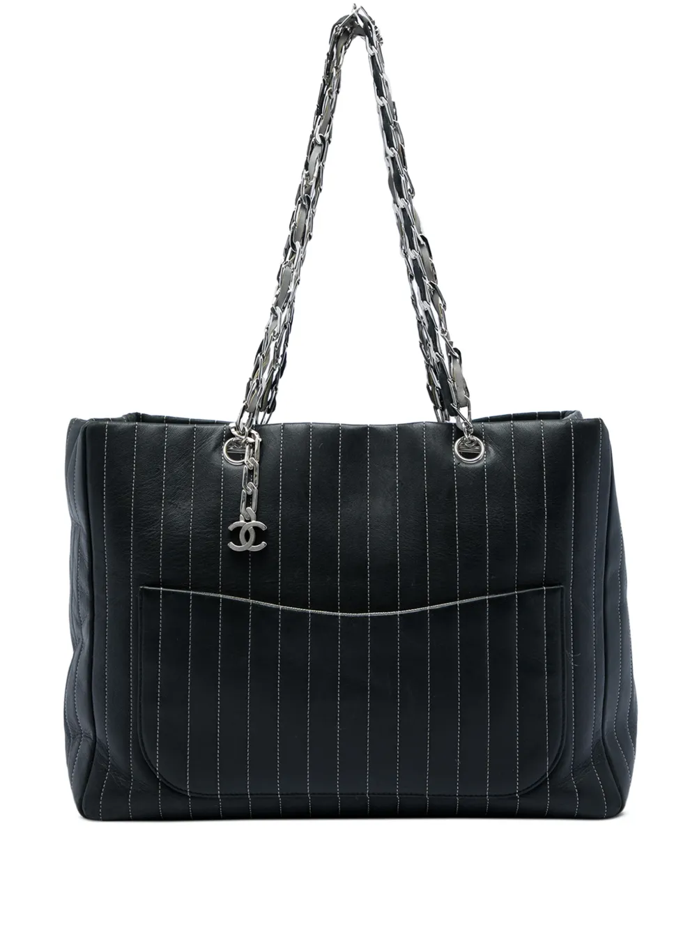 CHANEL Pre-Owned 2005-2006 Large Lambskin Vertical Quilted Mademoiselle tote bag - Schwarz