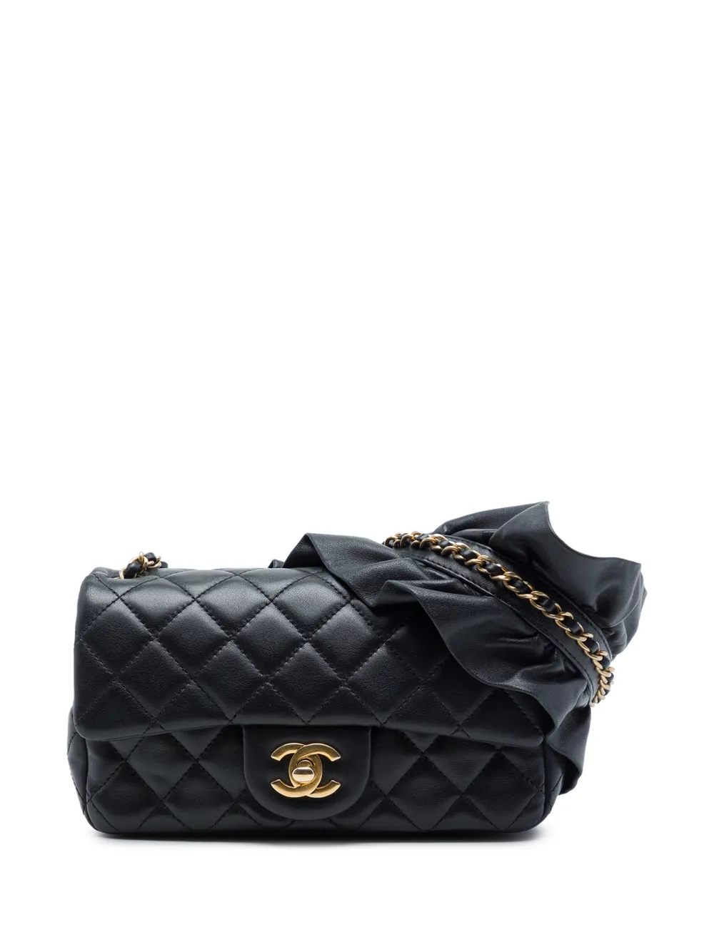 CHANEL Pre-Owned 2020 Mini Rectangular Classic Lambskin Romance Single Flap crossbody bag - Schwarz