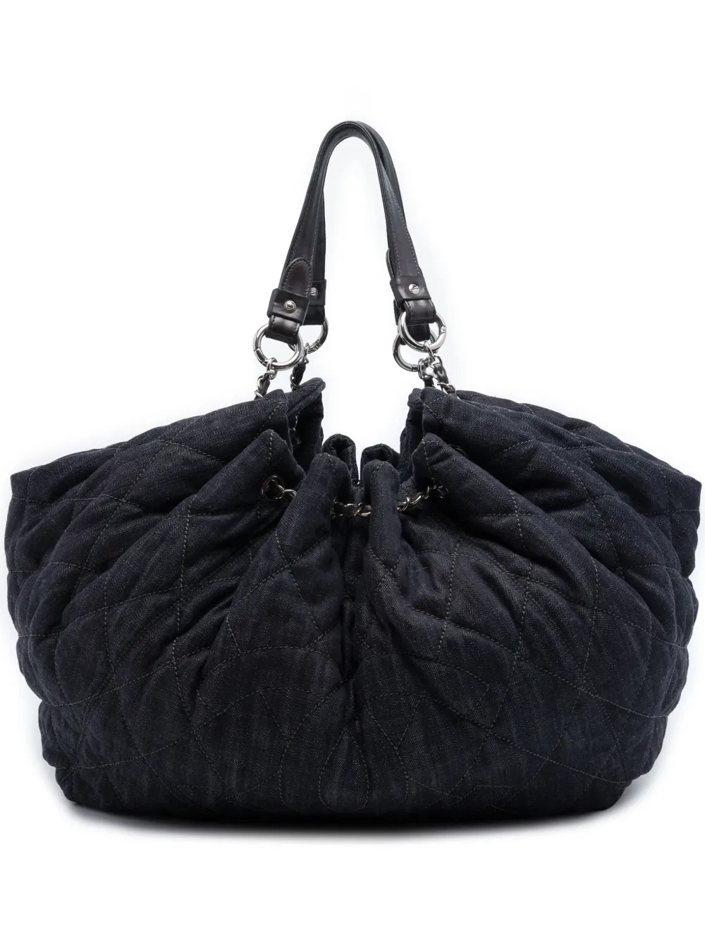 CHANEL Pre-Owned 2008-2009 Extra Large Quilted Denim Stretch Spirit Cabas tote bag - Blu