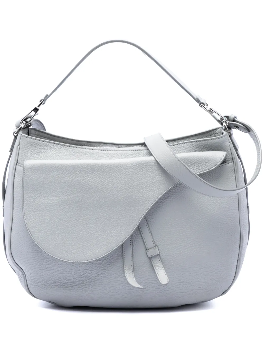 Christian Dior Pre-Owned 2021 Grained Calfskin Saddle Soft Bag satchel - Grau