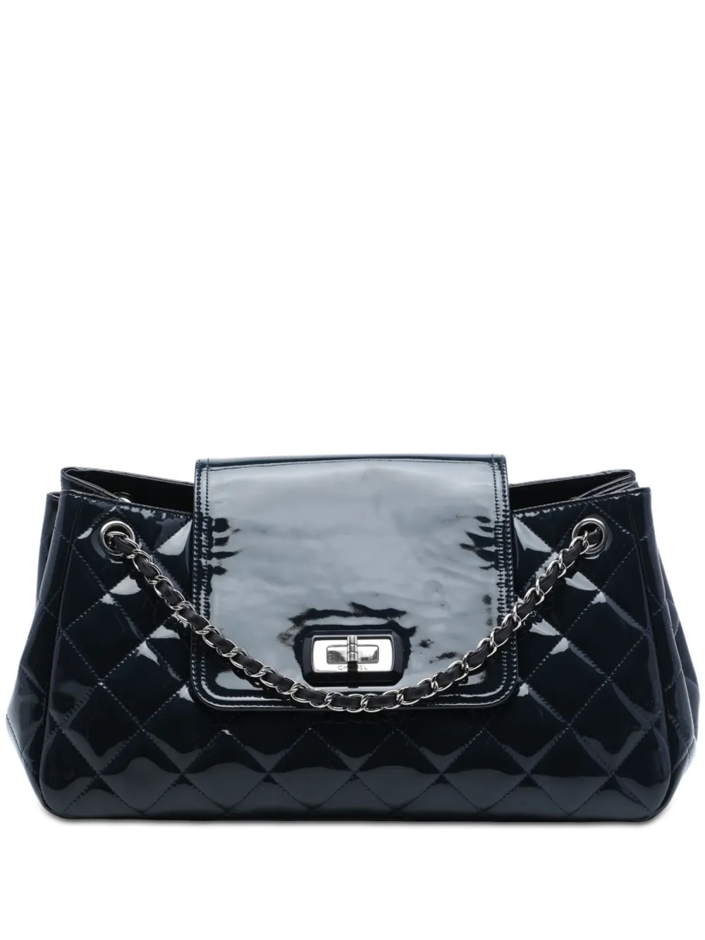 CHANEL Pre-Owned 2010-2011 Quilted Patent Reissue 2.55 Accordion Flap shoulder bag - Blau