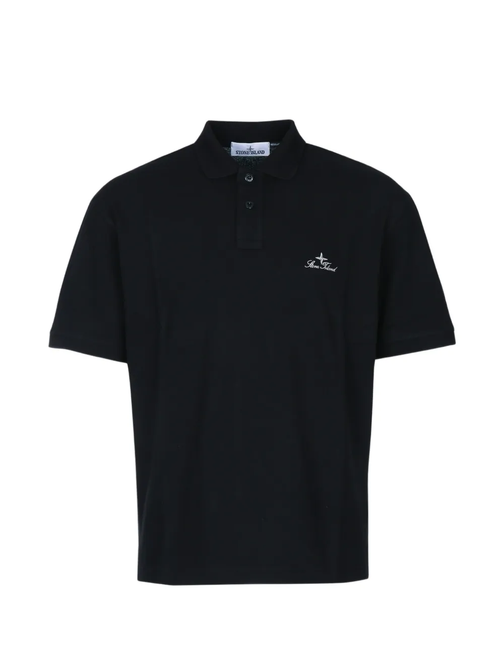 Stone Island 50 2 piqué poloshirt van biologisch katoen Zwart
