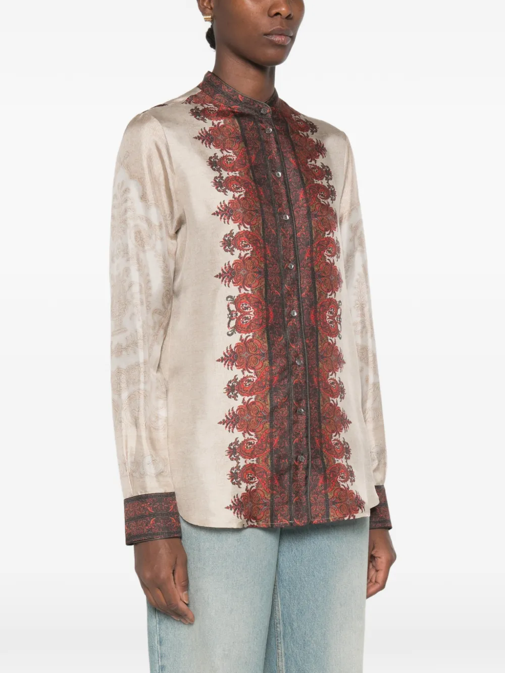 Pierre-Louis Mascia blouse met paisley-print Beige