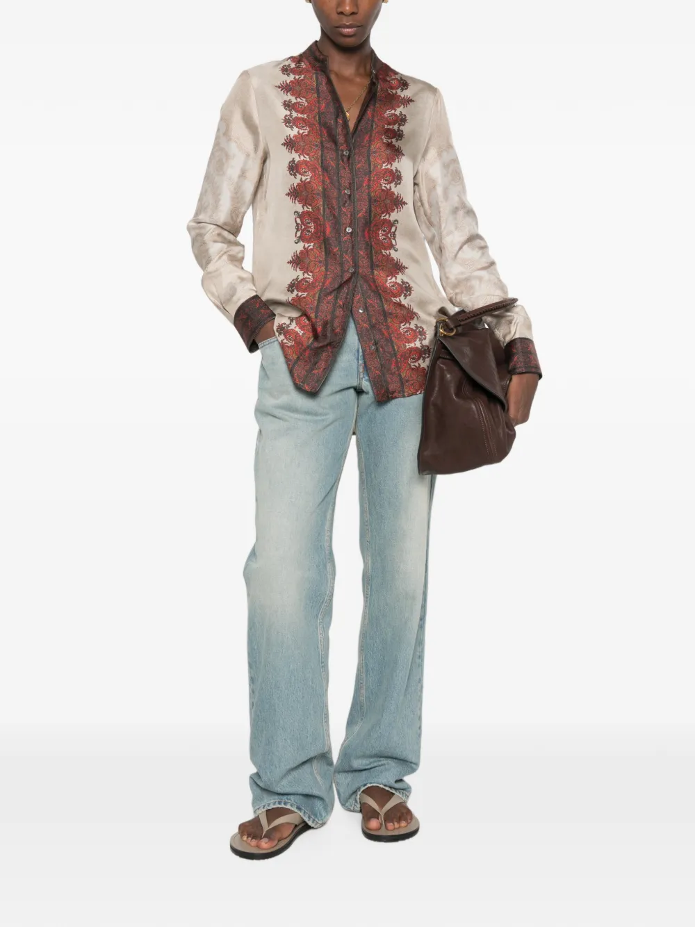Pierre-Louis Mascia blouse met paisley-print Beige