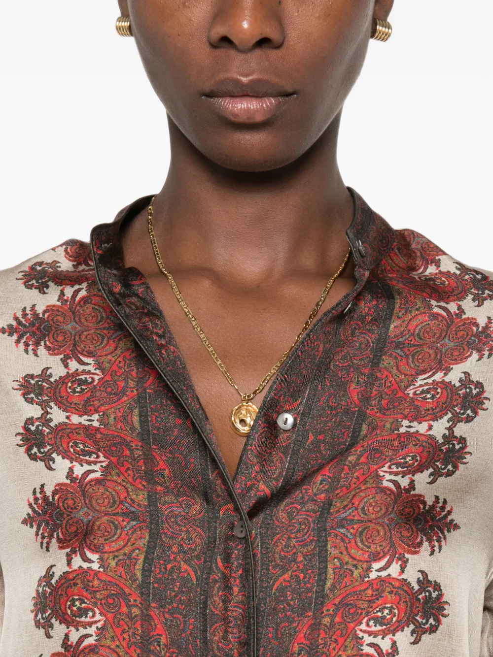 Pierre-Louis Mascia blouse met paisley-print Beige