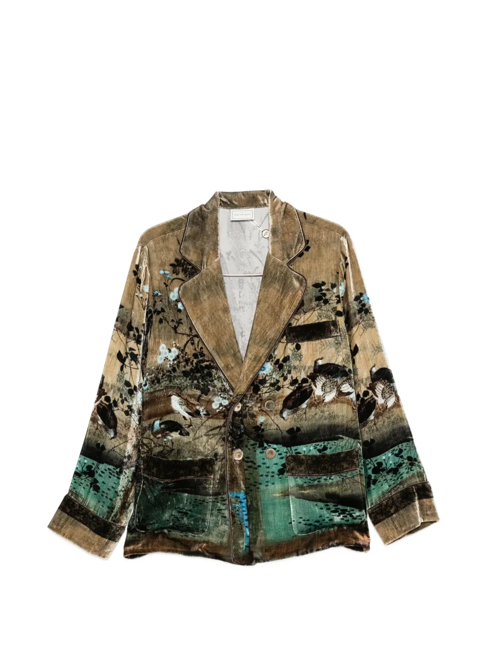Pierre-Louis Mascia graphic-print blazer - Braun