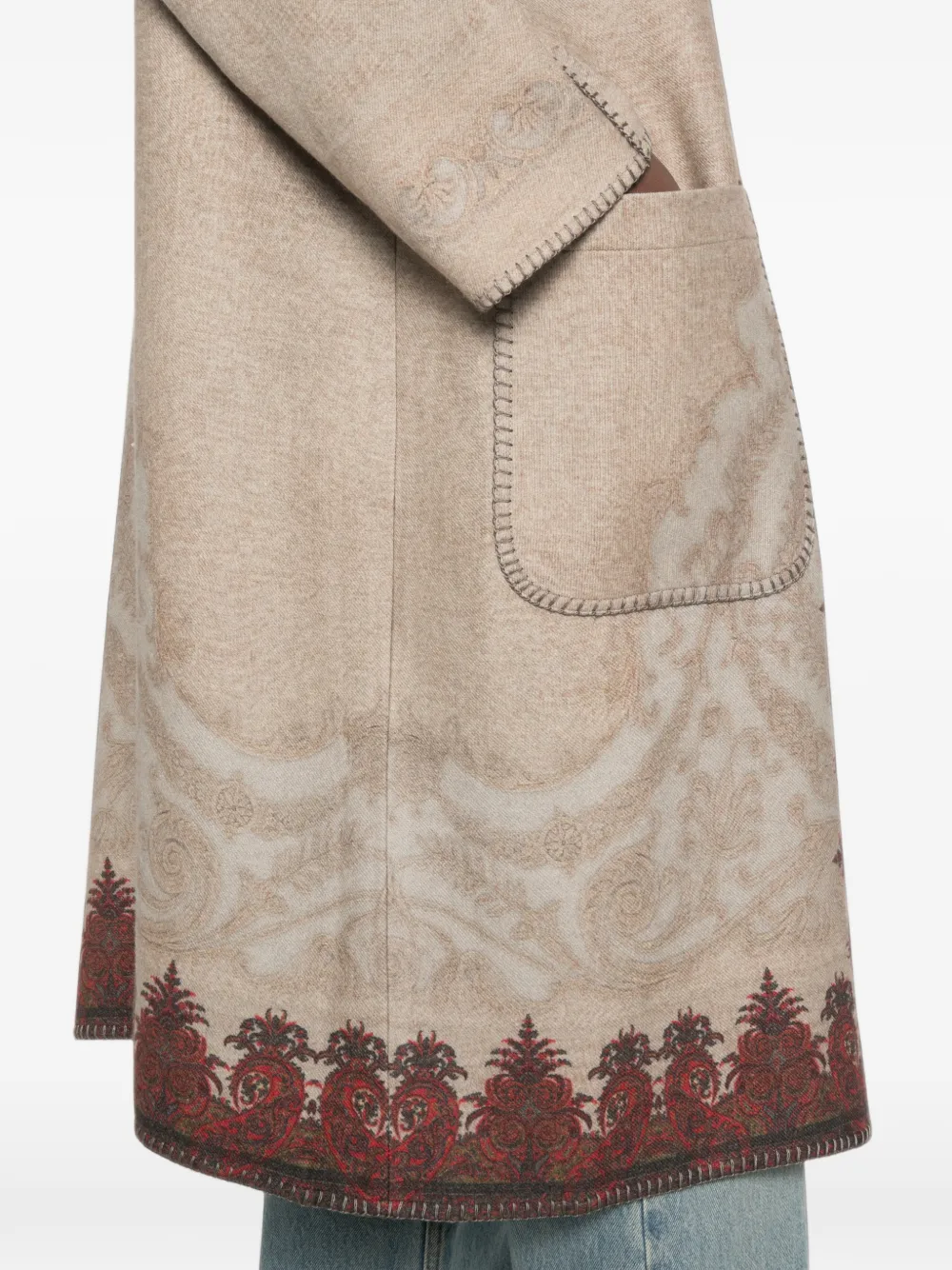 Pierre-Louis Mascia Kimono met paisley-print en stiksels Beige