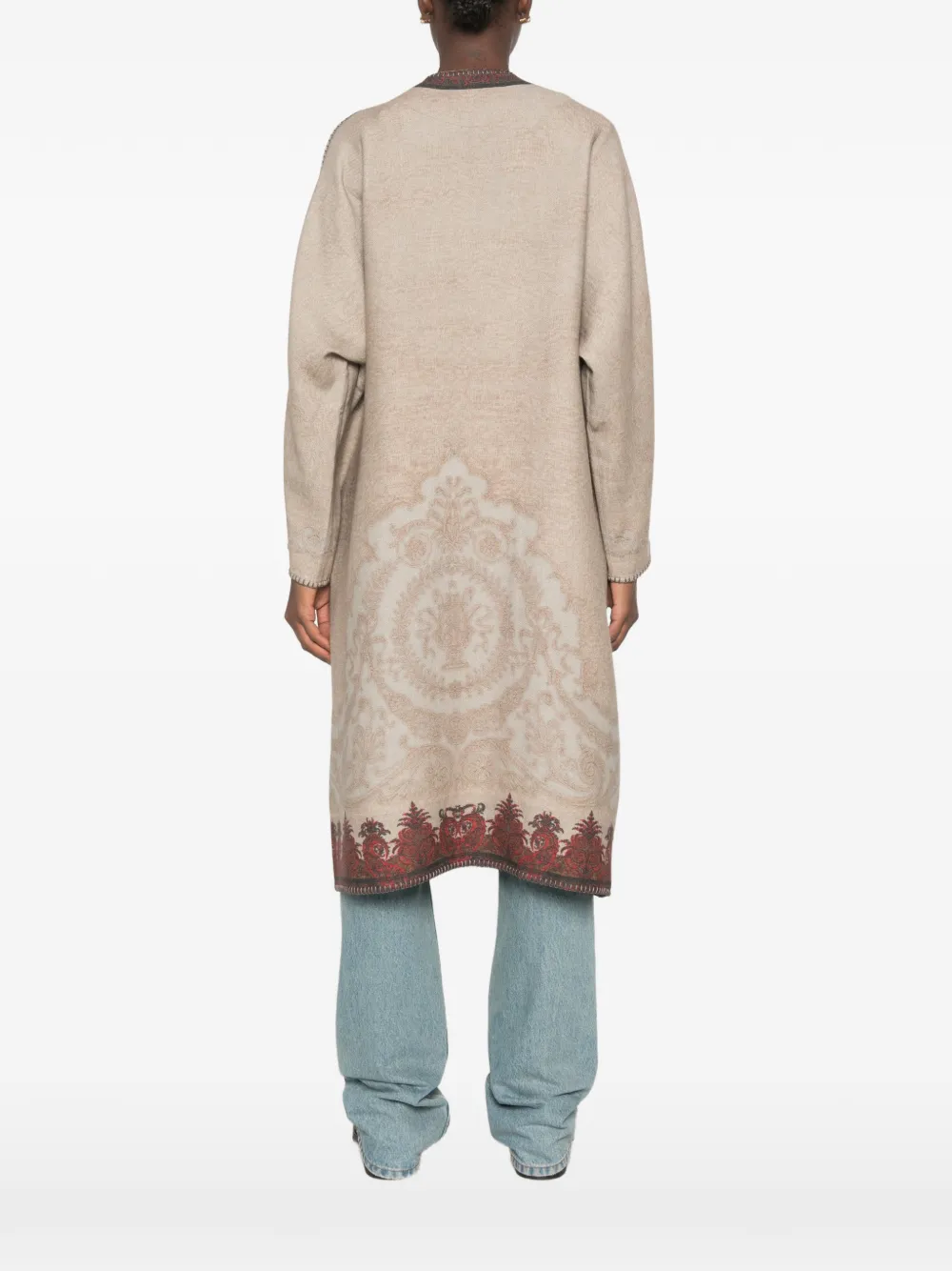 Pierre-Louis Mascia Kimono met paisley-print en stiksels Beige